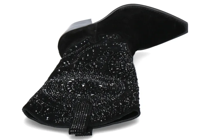 Damen Alma en pena Cowboy Boots CROSTA BLACK STRASS- schwarz