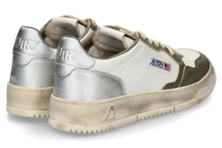 Herren Autry Herren- Sneaker SUPER VINTAGE LEATHER- weiss/grün/silber