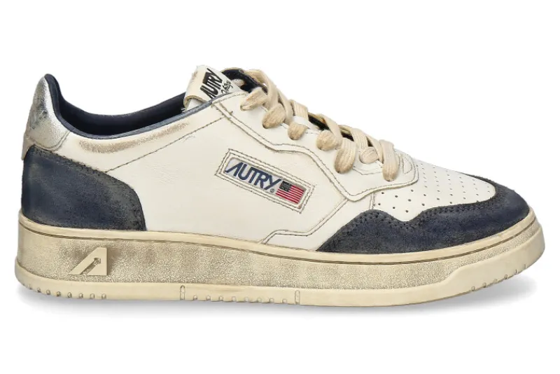 Herren Autry Herren- Sneaker SUPER VINTAGE LEATHER SUEDE- blau/silber