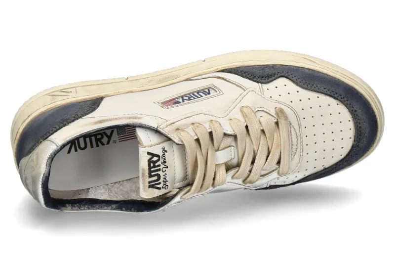 Herren Autry Herren- Sneaker SUPER VINTAGE LEATHER SUEDE- blau/silber