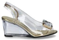 Damen Azurée Cannes Azuree Cannes Keilsandale MADRO METIS PLATINE BIJOU CRISTAL