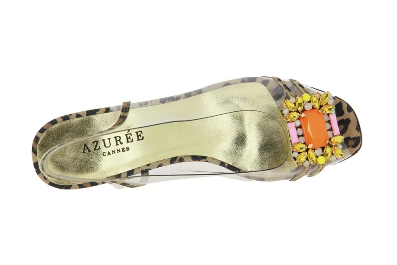 Damen Azurée Cannes Azuree Cannes Sandale MARANI LEOPOL MOTIF ORANGE