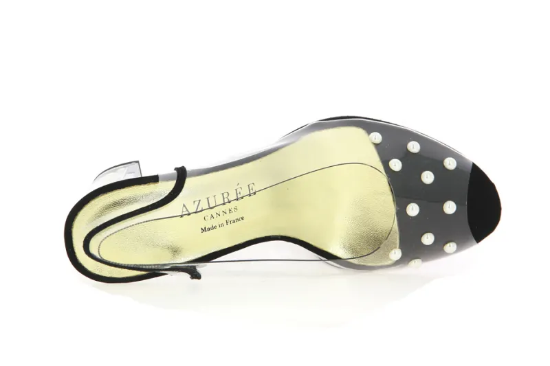 Damen Azurée Cannes Azuree Cannes Sandalette MONIUS VELOURS NOIR