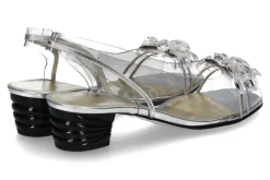 Damen Azurée Cannes Azuree Cannes Sandalette NUAGO METAL ARGENT MOTF GOUTTES TRANSPARENTES