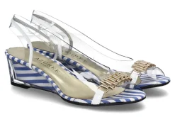 Damen Azurée Cannes Azuree Cannes Sandalette MURI TISSU blau/weiss