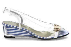 Damen Azurée Cannes Azuree Cannes Sandalette MURI TISSU blau/weiss