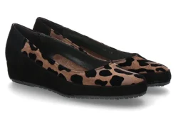 Damen Bagnoli Slipper CAMOSCIO- nero/leopard