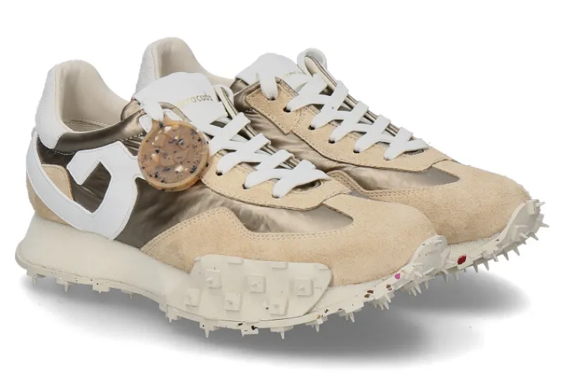 Damen Barracuda Damen- Sneaker VELOURSLEDER NYLON- cappucino/champagner/weiss