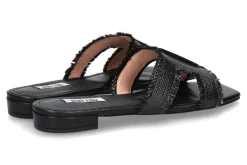 Damen Bibi Lou Pantolette DAHLIA Bast schwarz