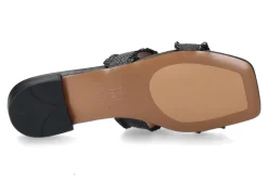 Damen Bibi Lou Pantolette DAHLIA Bast schwarz