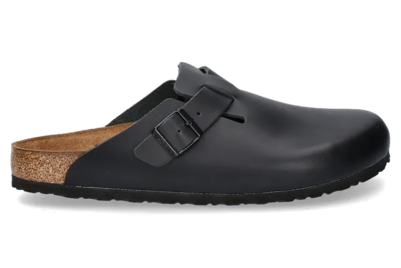 Herren Birkenstock Clogs BOSTON SCHMAL NATURLEDER BLACK (45)
