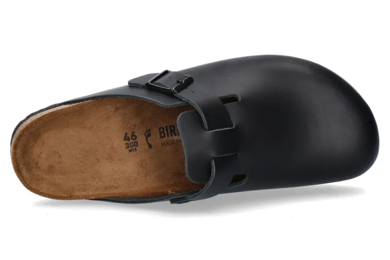 Herren Birkenstock Clogs BOSTON SCHMAL NATURLEDER BLACK (45)
