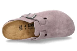 Damen Birkenstock Clogs BOSTON SCHMAL VELOURLEDER- faded purple