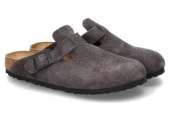 Herren Birkenstock Clogs BOSTON SCHMAL VELOURS BS- velvet grey/ dunkelgrau