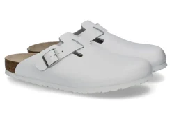 Damen Birkenstock Clogs BOSTON SCHMAL NATURLEDER WEIß (38)