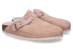 Damen Birkenstock Clogs gefüttert BOSTON SCHMAL SHEARLING LIGHT ROSE