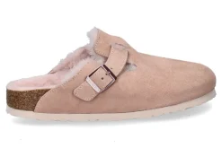 Damen Birkenstock Clogs gefüttert BOSTON SCHMAL SHEARLING LIGHT ROSE