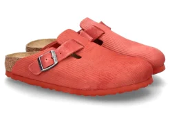 Damen Birkenstock Damen-Clogs BOSTON SCHMAL CORDUROY- sienna red