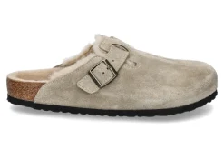 Herren Birkenstock Herren- Clogs BOSTON VL NORMAL VELOURSLEDER- taupe