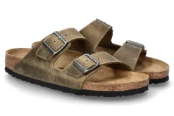 Herren Birkenstock Herren- Pantolette ARIZONA SCHMAL NATURLEDER GEÖLT- faded khaki