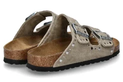 Damen Birkenstock Pantolette ARIZONA SCHMAL RIVET BORDER- taupe