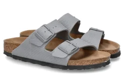 Damen Birkenstock Pantolette ARIZONA SCHMAL SUEDE- stone/ grau