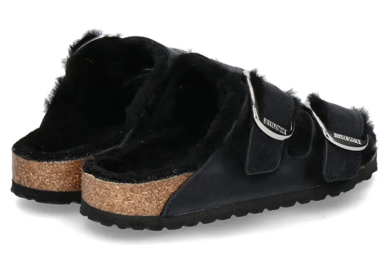 Damen Birkenstock Pantolette ARIZONA BIG BUCKLE SHEARLING- black/schwarz