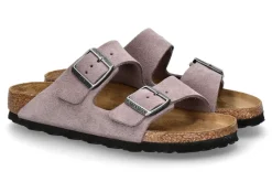 Damen Birkenstock Pantolette ARIZONA SCHMAL VELOURS- faded purple/ lila