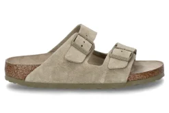 Damen Birkenstock Pantolette ARIZONA BS SCHMAL VELOURSLEDER- faded khaki