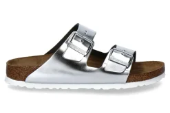 Damen Birkenstock Pantolette ARIZONA SILVER SCHMAL (35)