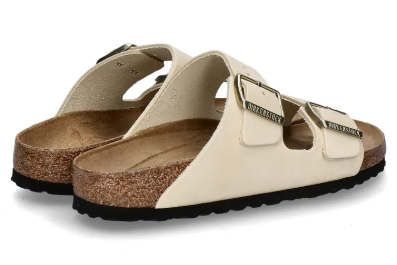 Damen Birkenstock Pantolette ARIZONA SCHMAL NUBUK- ecru