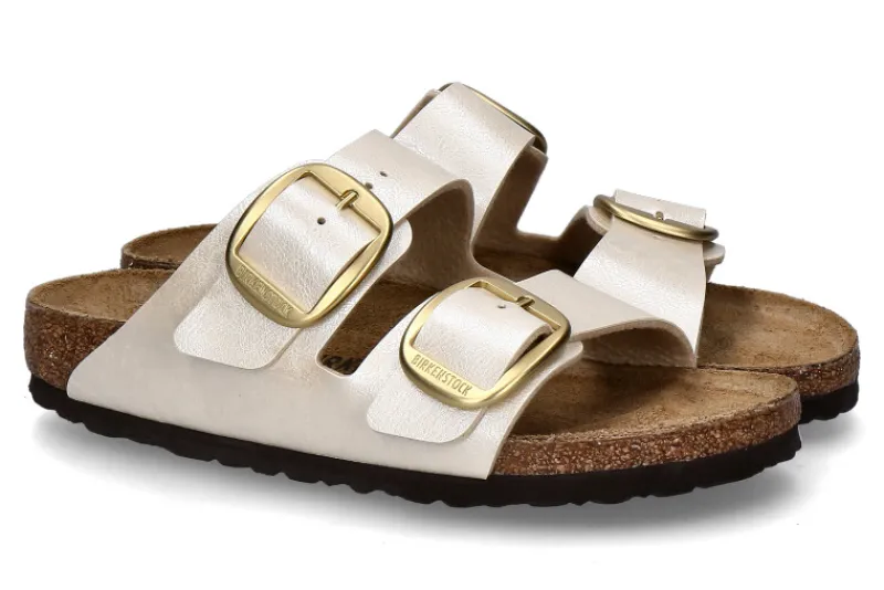 Damen Birkenstock Pantolette ARIZONA SCHMAL BIG BUCKLE- pearl white