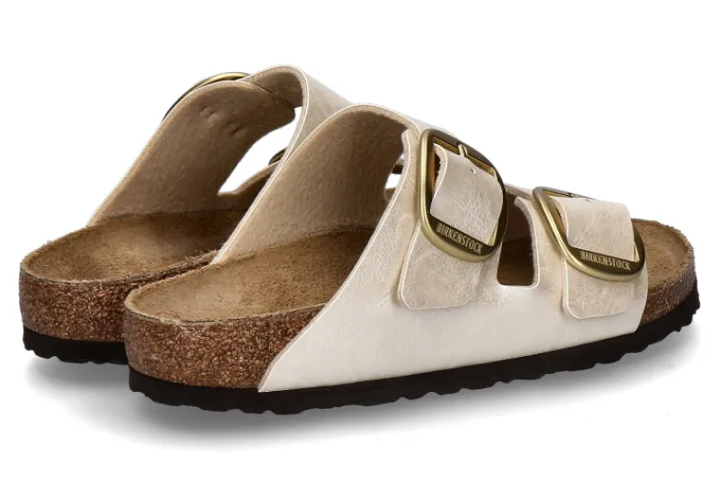 Damen Birkenstock Pantolette ARIZONA SCHMAL BIG BUCKLE- pearl white