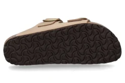 Damen Birkenstock Pantolette ARIZONA SCHMAL BIG BUCKLE NUBUK- sandcastle/ taupe