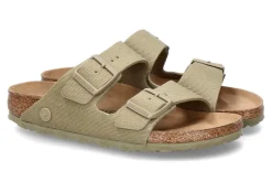 Damen Birkenstock Pantolette ARIZONA RIVET LOGO SCHMAL- vegan canvas faded khaki