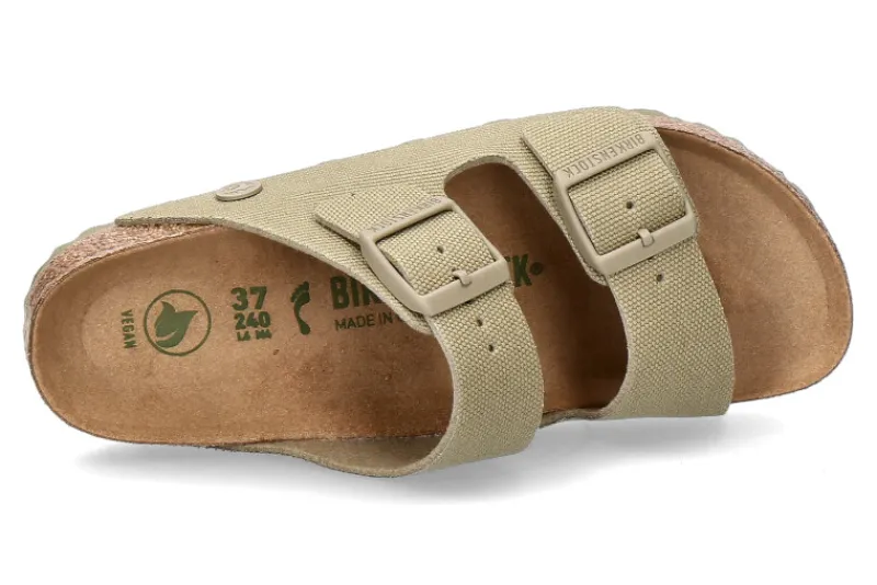 Damen Birkenstock Pantolette ARIZONA RIVET LOGO SCHMAL- vegan canvas faded khaki