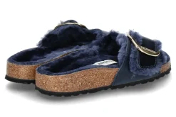 Damen Birkenstock Pantolette gefüttert MADRID SCHMAL BIG BUCKLE- midnight