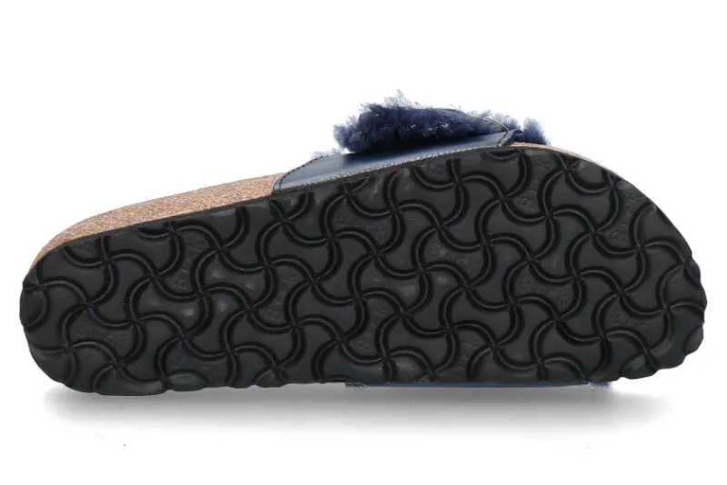 Damen Birkenstock Pantolette gefüttert MADRID SCHMAL BIG BUCKLE- midnight