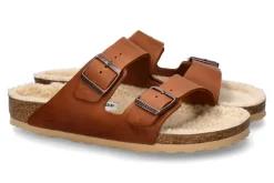 Herren Birkenstock Pantolette gefüttert ARIZONA ANTIQUE PULL COGNAC (40)