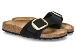 Damen Birkenstock Pantolette MADRID BIG BUCKLE BLACK SCHMALE WEITE