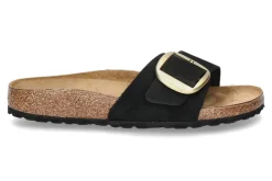 Damen Birkenstock Pantolette MADRID BIG BUCKLE BLACK SCHMALE WEITE