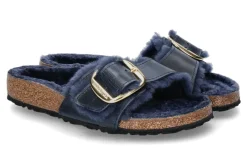 Damen Birkenstock Pantolette MADRID BIG BUCKLE SHEARLING- midnight