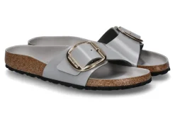 Damen Birkenstock Pantolette MADRID SCHMAL BIG BUCKLE- high-shine stone coin