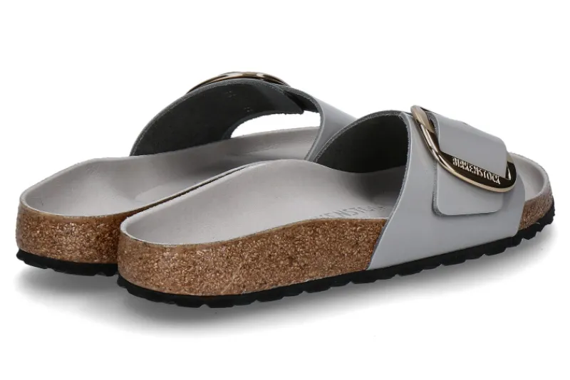 Damen Birkenstock Pantolette MADRID SCHMAL BIG BUCKLE- high-shine stone coin