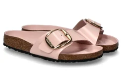 Damen Birkenstock Pantolette MADRID NORMAL BIG BUCKLE- high shine light rose