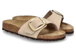 Damen Birkenstock Pantolette MADRID BIG BUCKLE NUBUKLEDER- sandcastle/beige
