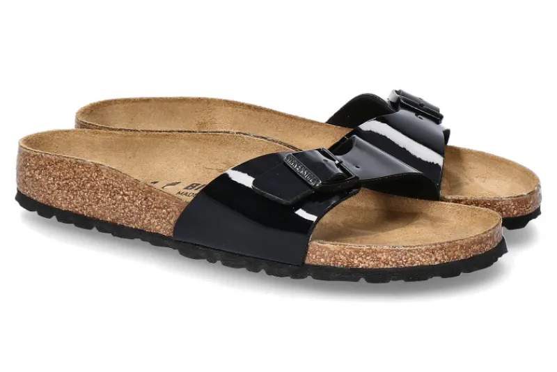 Damen Birkenstock Pantolette MADRID SCHMAL LACK SCHWARZ