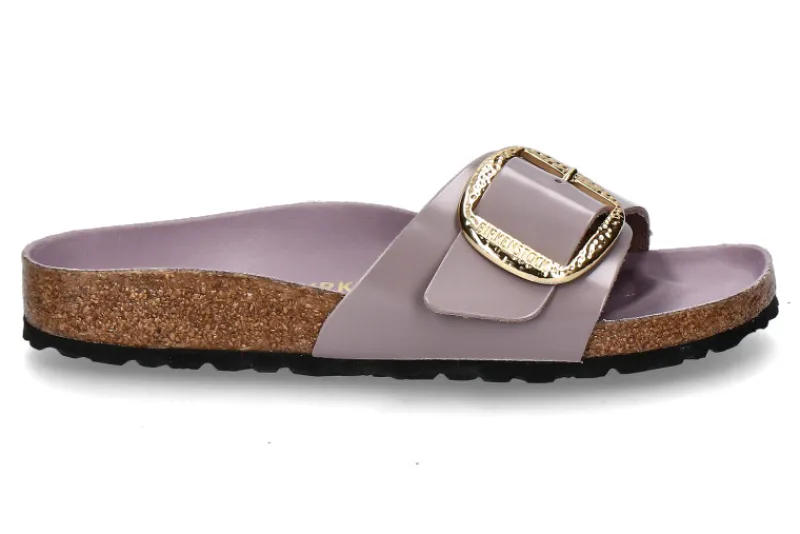 Damen Birkenstock Pantolette MADRID SCHMAL BIG BUCKLE- high shine faded purple