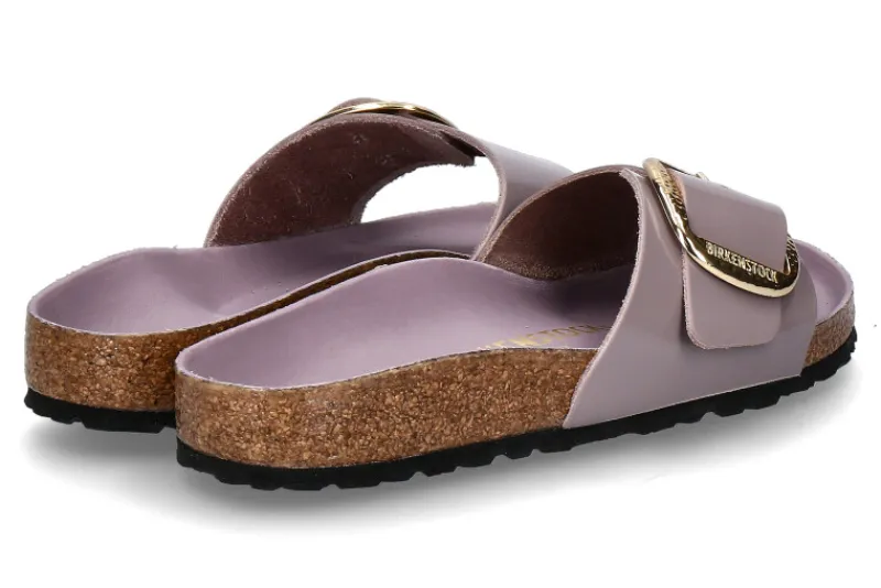Damen Birkenstock Pantolette MADRID SCHMAL BIG BUCKLE- high shine faded purple