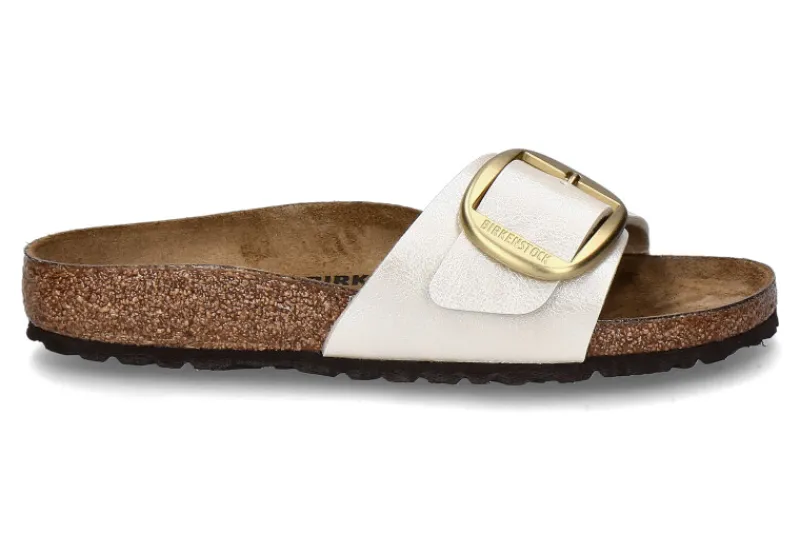 Damen Birkenstock Pantolette SCHMAL MADRID BIG BUCKLE GRACEFUL PEARL WHITE (41)